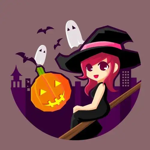 印花矢量图 可爱卡通 卡通人物 女孩 南瓜 免费素材