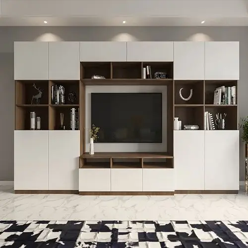 电视柜书柜组合现代简约客厅多功能储物高柜立柜一体电视柜