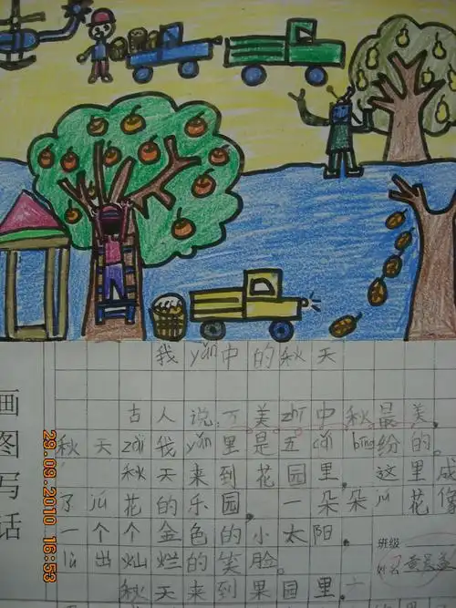 优秀 画图写话>展示——"美丽的秋天"
