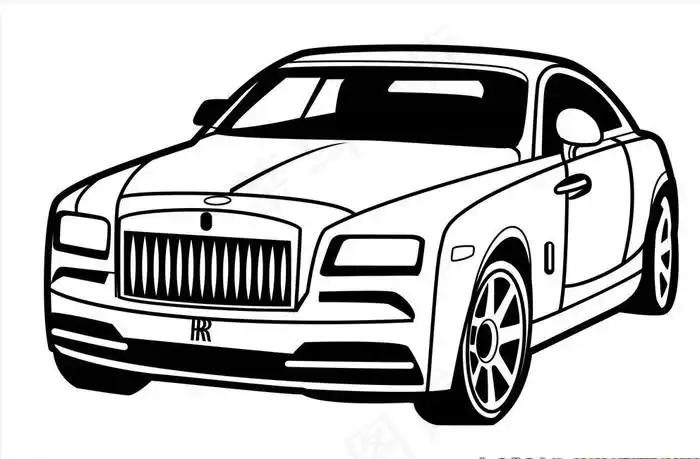 劳斯莱斯房车剪影矢量素材图片0x0ai矢量模版下载
