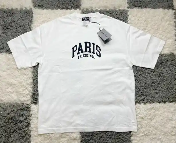 balenciaga巴黎世家白色paris短袖