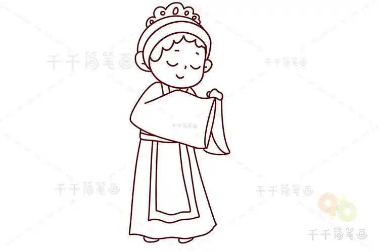 戏曲女孩简笔画_戏曲人物大全简笔画