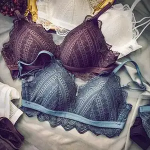 镂空内衣女无钢圈聚拢图片