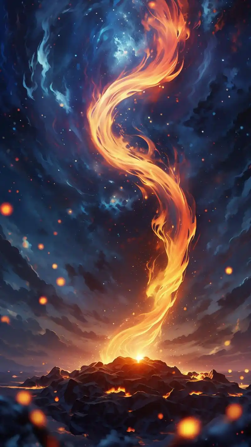 炫酷手机壁纸,星空火焰🔥,超燃视觉💥