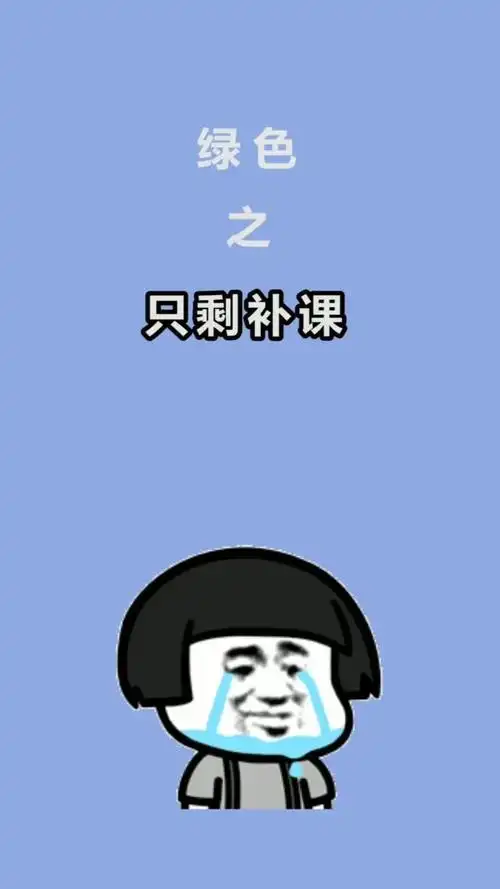 绿色之只剩补课,假期都是补课  搞笑表情包