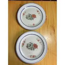 景德镇红旗瓷厂彩绘三鱼盘一对合拍全品无磕碰如图