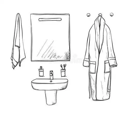 卫生间镜子简笔画wc公共厕所简笔画家庭洗手间简笔画洗刷间简笔画卫生