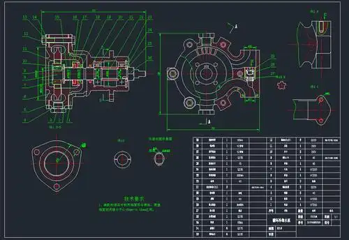 循环冷却水泵装配图dwg图纸