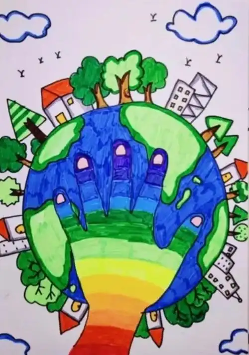 接下来,让我们一起动手画画我们美丽的地球. 小朋友们,赶快行