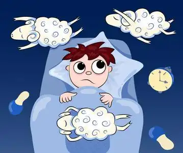 失眠睡眠和失眠的概念人与失眠媒介图解数绵羊和失眠可爱的绵羊卡通