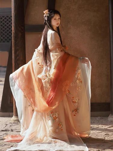 芥子记【玉人歌】 绣花大袖衫可拖尾齐胸襦裙汉服女 一片式齐胸裙