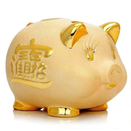 金猪存钱罐陶瓷大号容量儿童成人猪猪猪储钱储蓄罐超大猪年招财