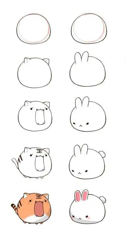 萌萌哒小动物简笔画步骤超级简单易上手儿童绘画和手账必备