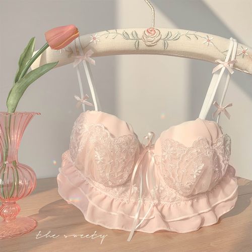 花嫁少女~日系少女文胸无钢圈小胸聚拢内衣女性感蕾丝纯欲甜美bra