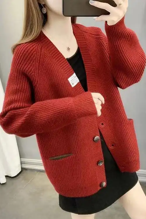 女士毛衣短款外套针织开衫