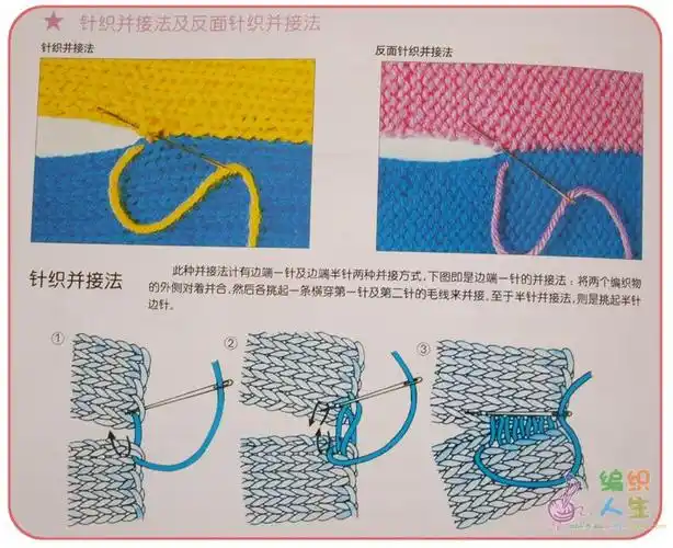 隐形的片织缝合法罗纹收针法