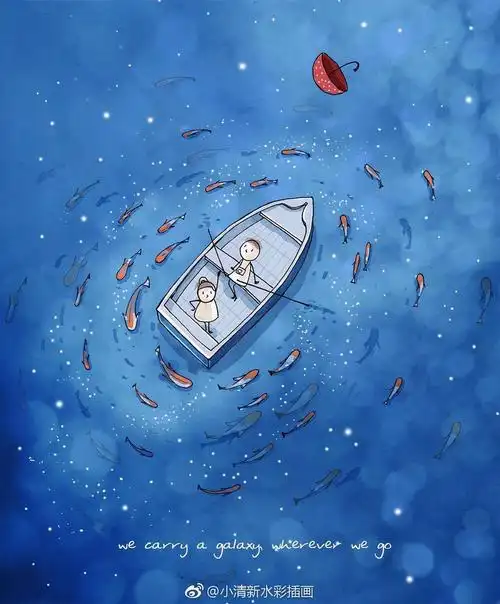 治愈系插画图文来源于微博 ins:vimai chandran