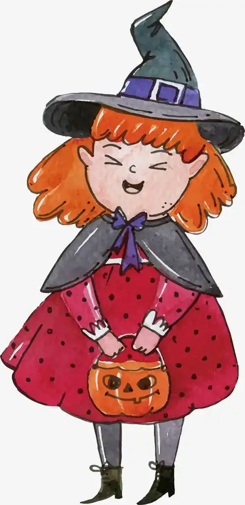 红色衣服的小女巫