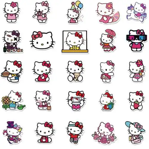 贴纸100张hellokitty可爱人物行李箱纸笔笔记本头盔防水笔记本个性小