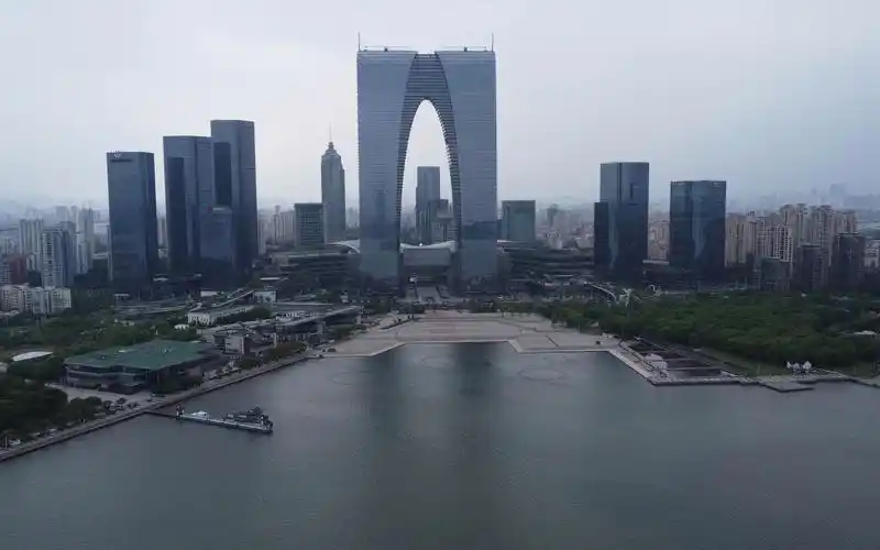 金鸡湖景区航拍苏州中心_哔哩哔哩_bilibili