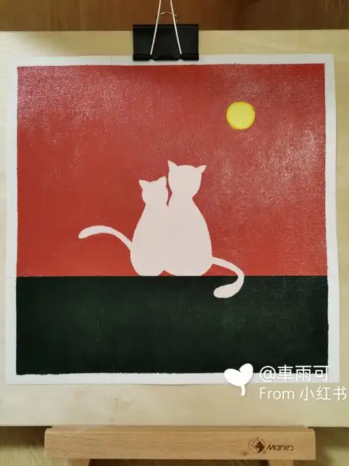 丙烯装饰画no6装饰画猫咪猫山