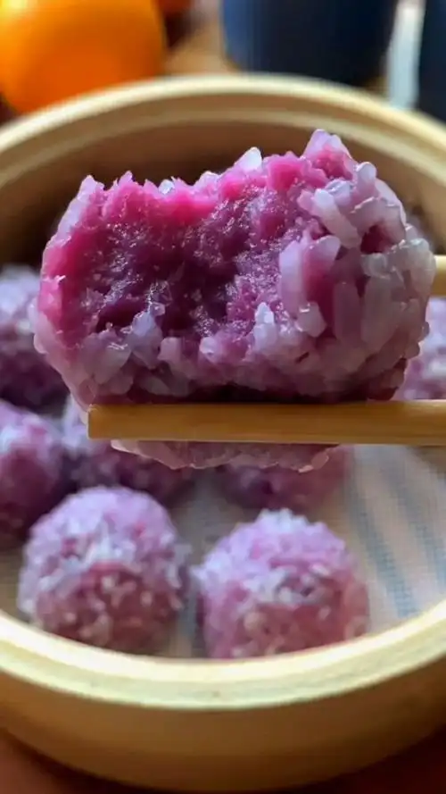 紫薯糯米丸子,软糯香甜,小朋友都喜欢!