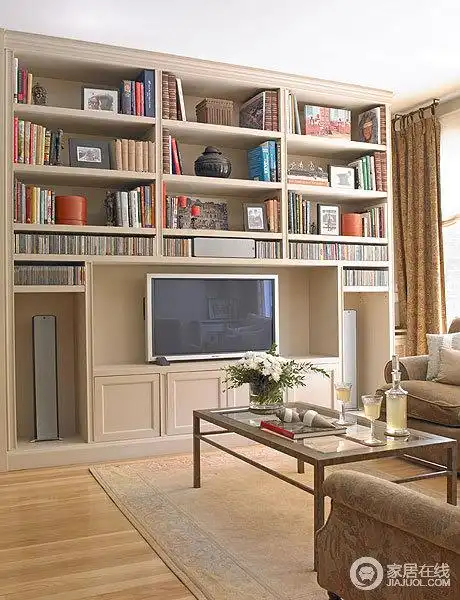 客厅书房为一体 20款巧搭书架客厅设计