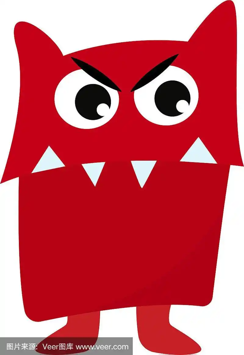 剪贴一个红色愤怒的怪物或颜色