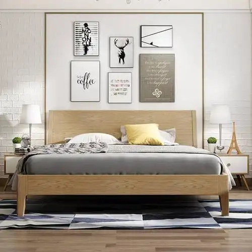 北欧风格床15米宜家床现代简约18m米主卧双人实木床工厂直销床视频