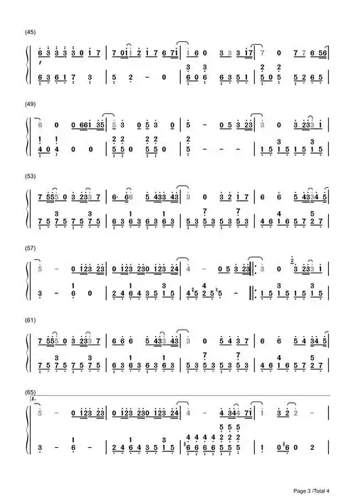 简单的钢琴曲简谱数字_简单好听的钢琴曲简谱