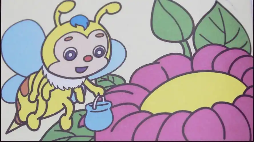 2-6岁宝宝简笔画涂色 小蜜蜂 勤劳的小蜜蜂早教故事-母婴亲子视频