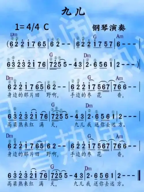 九儿#动态曲谱 #音乐分享 #乐器演奏 #经典老歌#钢琴演奏