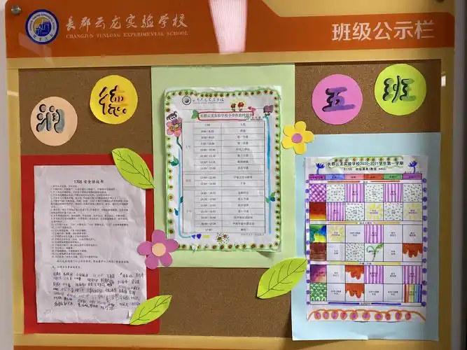 感谢俊祺妈妈提供的卡纸,钰婷&敏君配合佳翼将公告栏装点一新.