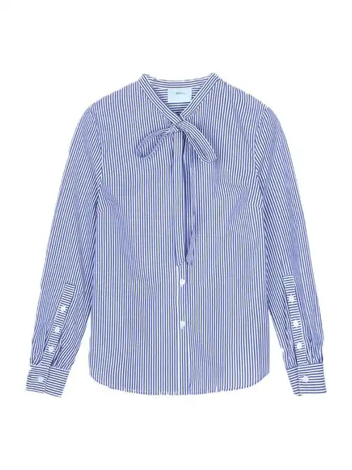 howl 蓝白条纹飘带衬衫