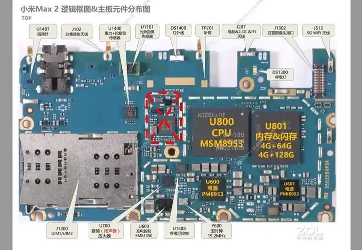 小米maxmax2手机维修电路图点位图
