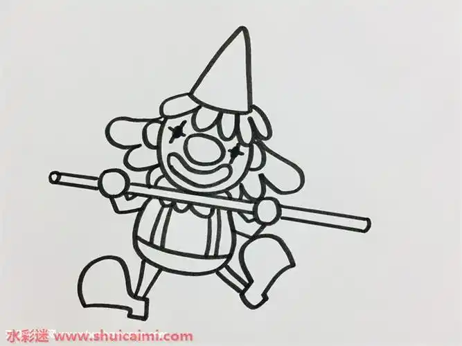 小丑简笔画的画法步骤图解