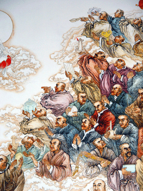 壁画500罗汉图 局部 5壁画500罗汉图 局部 4壁画500罗汉图 局部 3壁画