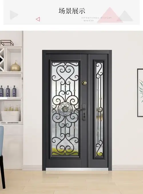 别墅玻璃防盗门家用入户透光门阳台楼道门车库庭院门子母门子母门