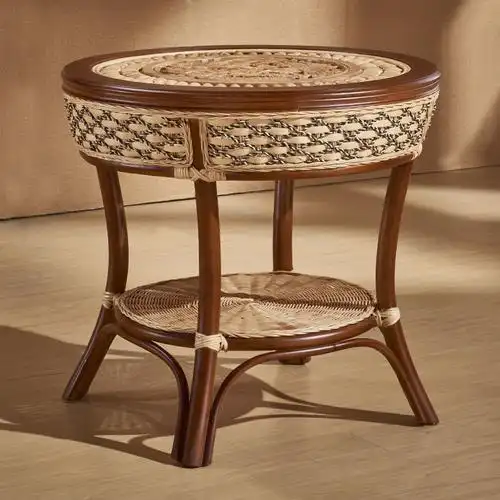 藤条藤艺椅阳台客厅茶楼庭院实木真藤桌椅三件套五件套藤制家具