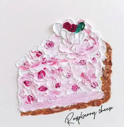 油画棒画法分享切件奶油蛋糕步骤色号