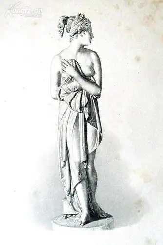 1880年"古罗马雕塑"系列钢版画—《维纳斯》 尺寸:30x23cm