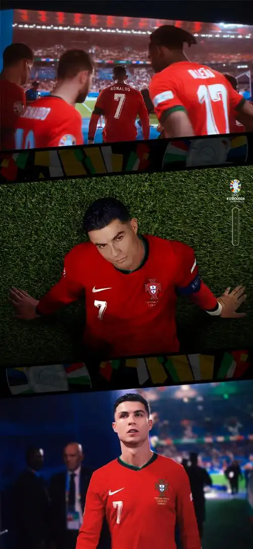 c罗##欧洲杯#  92 发布手机屏保壁纸尺寸,三张修复名场面拼接在一