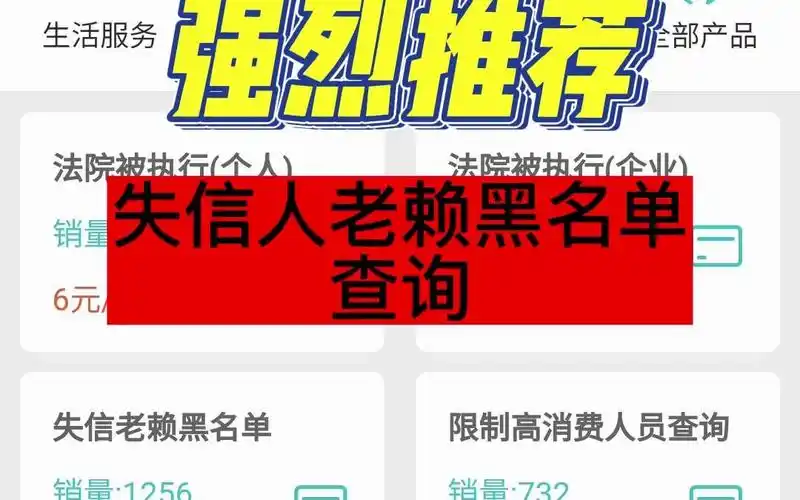 失信人老赖黑名单查询