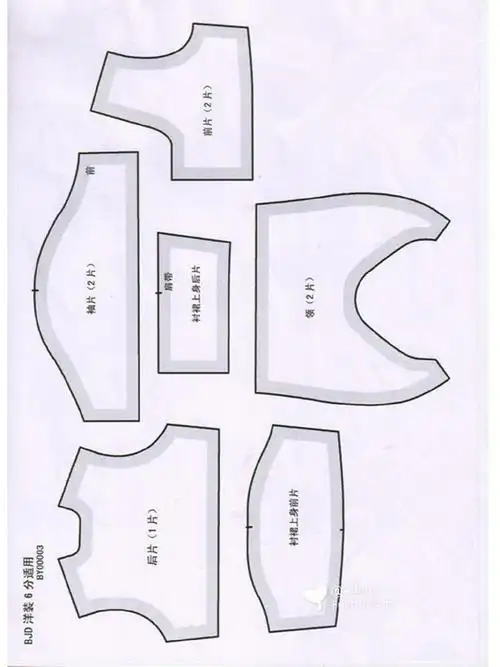 纸样bjd6分娃衣裙子