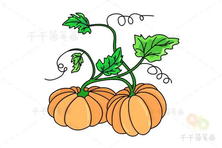 动物简笔画南瓜头