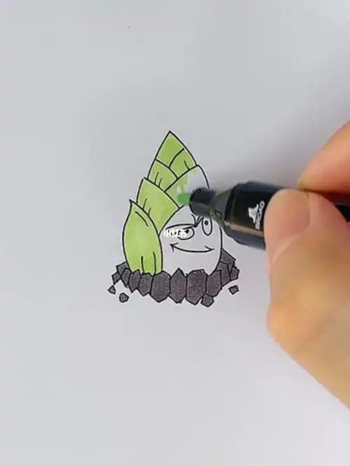 简笔画  #绘画  #植物大战僵尸  #游戏  #竹笋