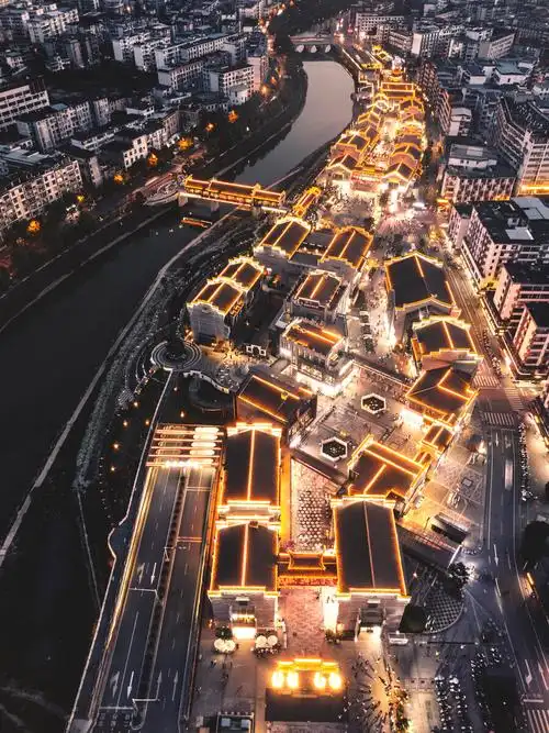 小镇萍乡南正街商业街俯瞰