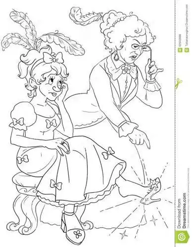 人物简笔画灰姑娘的继母与两个姐姐简笔画图片格林童话简笔画涂色童话