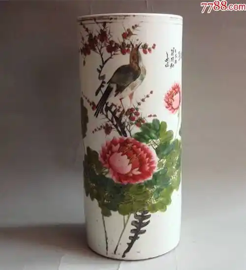 收藏品民国花鸟帽筒zyta982072-价格:330元-se84200535-彩绘瓷/彩瓷