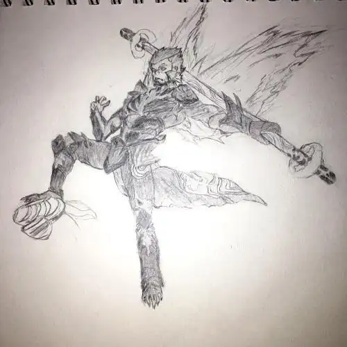 王者荣耀孙悟空地狱火皮肤简笔画